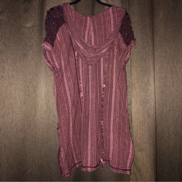 Free People Burgundy Hooded Dress - Picture 3 of 4